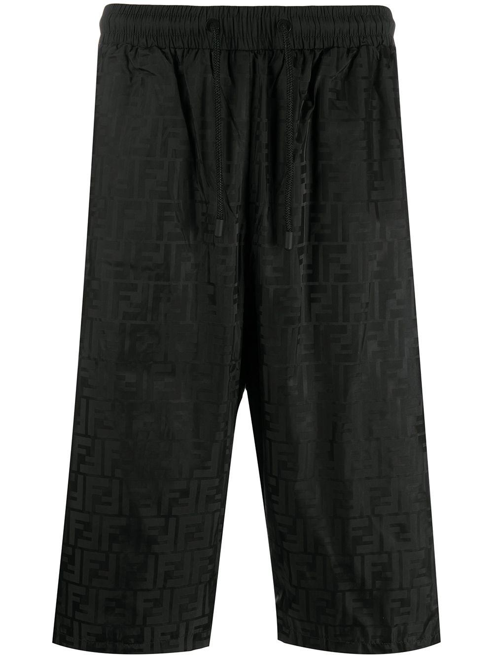 Fendi Cotton Striped Ff Bermuda Shorts in Black for Men - Lyst