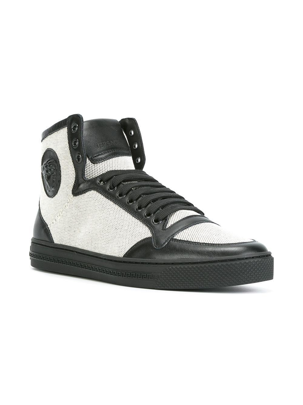 Download Versace Medusa Hi-top Canvas Sneakers for Men - Lyst