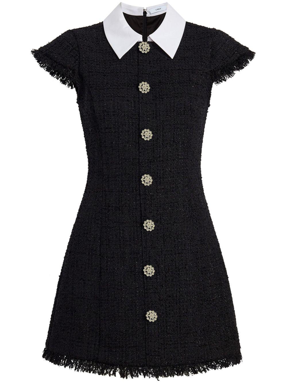 Likely Riello Tweed Minidress in Black