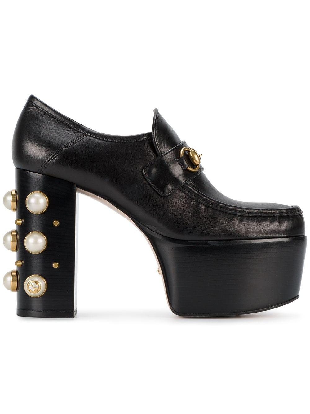 Zapatos de con plataforma apliques Gucci de Negro | Lyst