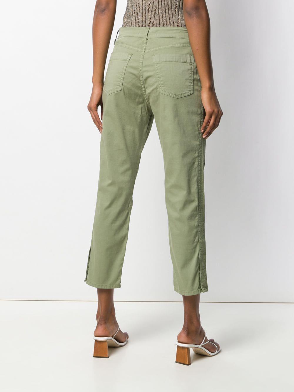 3x1 Cotton Simone Cropped Trousers in Green Lyst