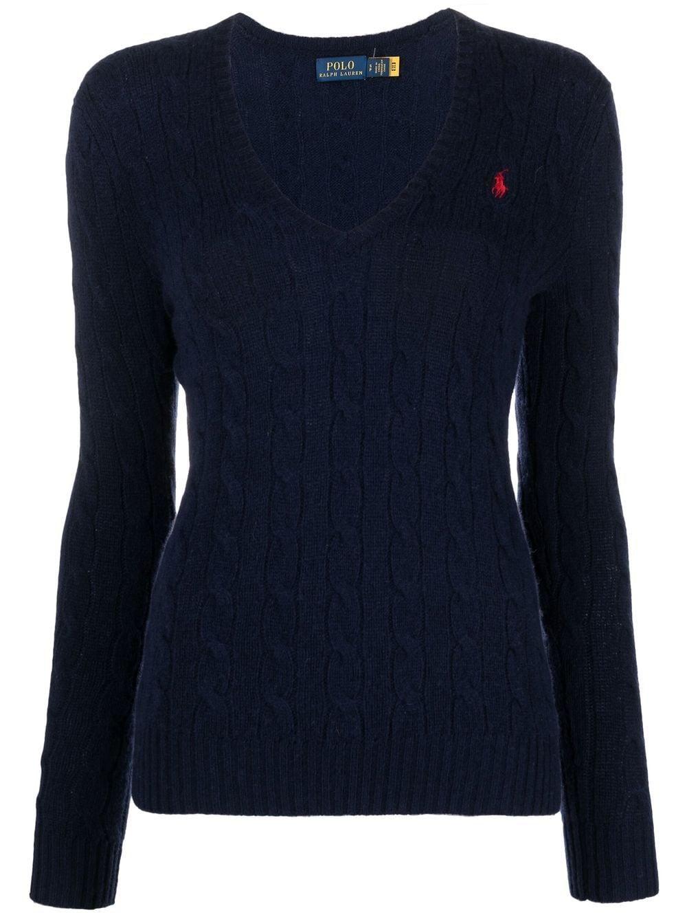Polo Ralph Lauren Wool Kimberly Polo Pony Cable-knit Jumper in Blue ...