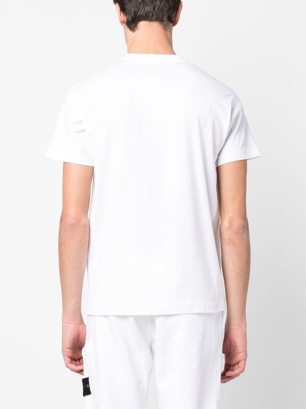 Stone Island Embroidered-logo Cotton T-shirt in White for Men | Lyst