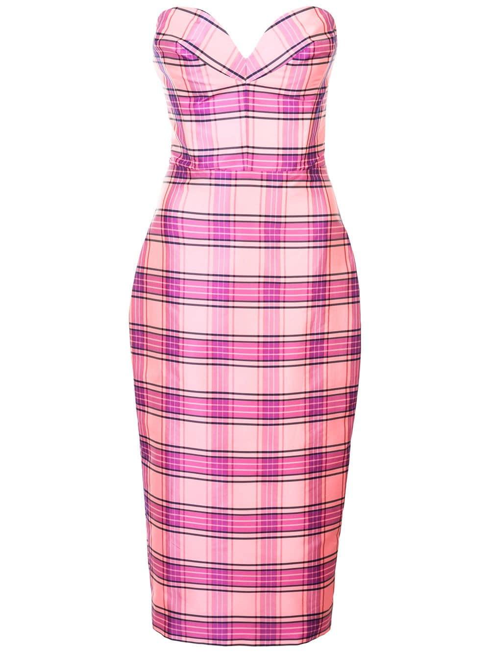 plaid strapless dress