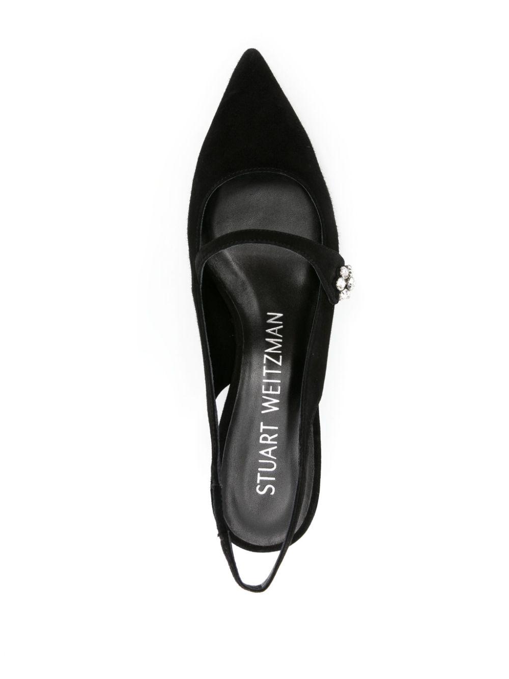 Stuart Weitzman レディース ブラック Crystal Fleur 55mm パンプス ヒール