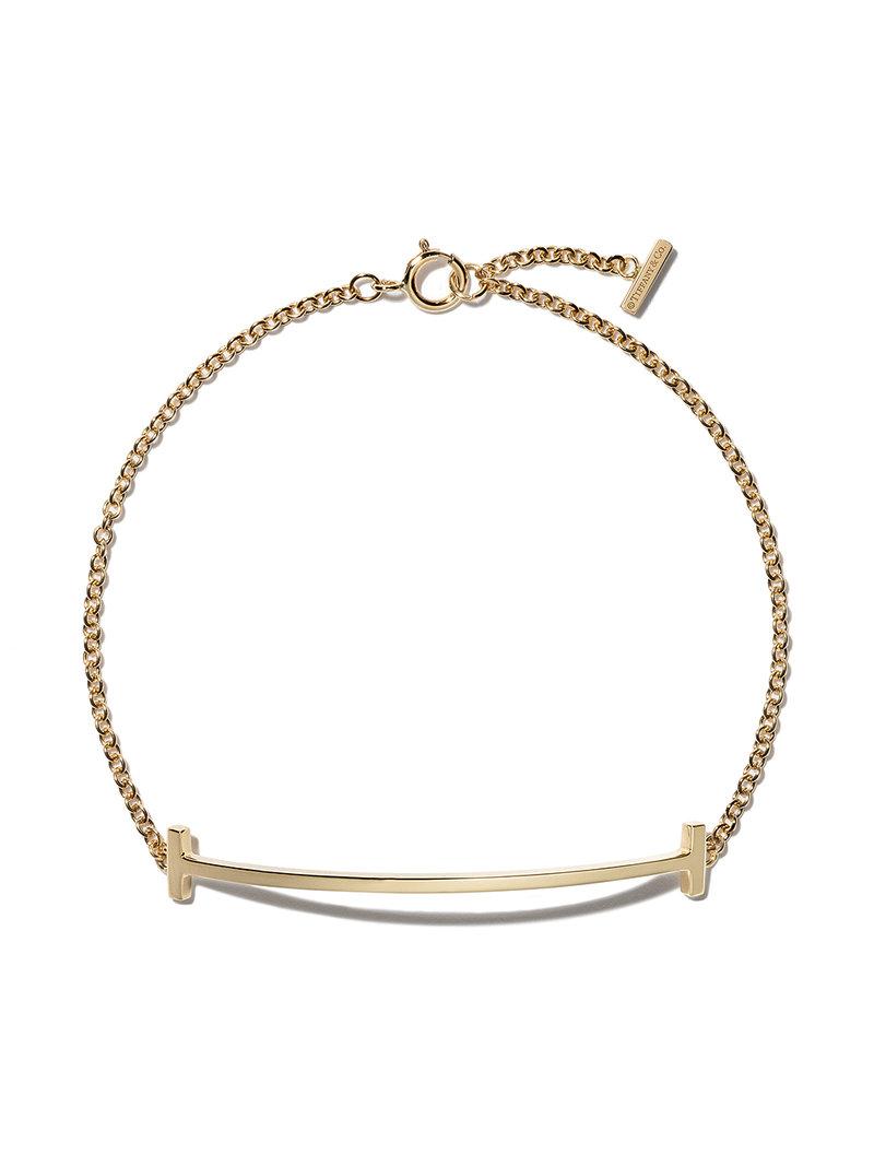 Tiffany & Co. 18kt Yellow Gold Tiffany T Smile Bracelet in Metallic | Lyst  Canada
