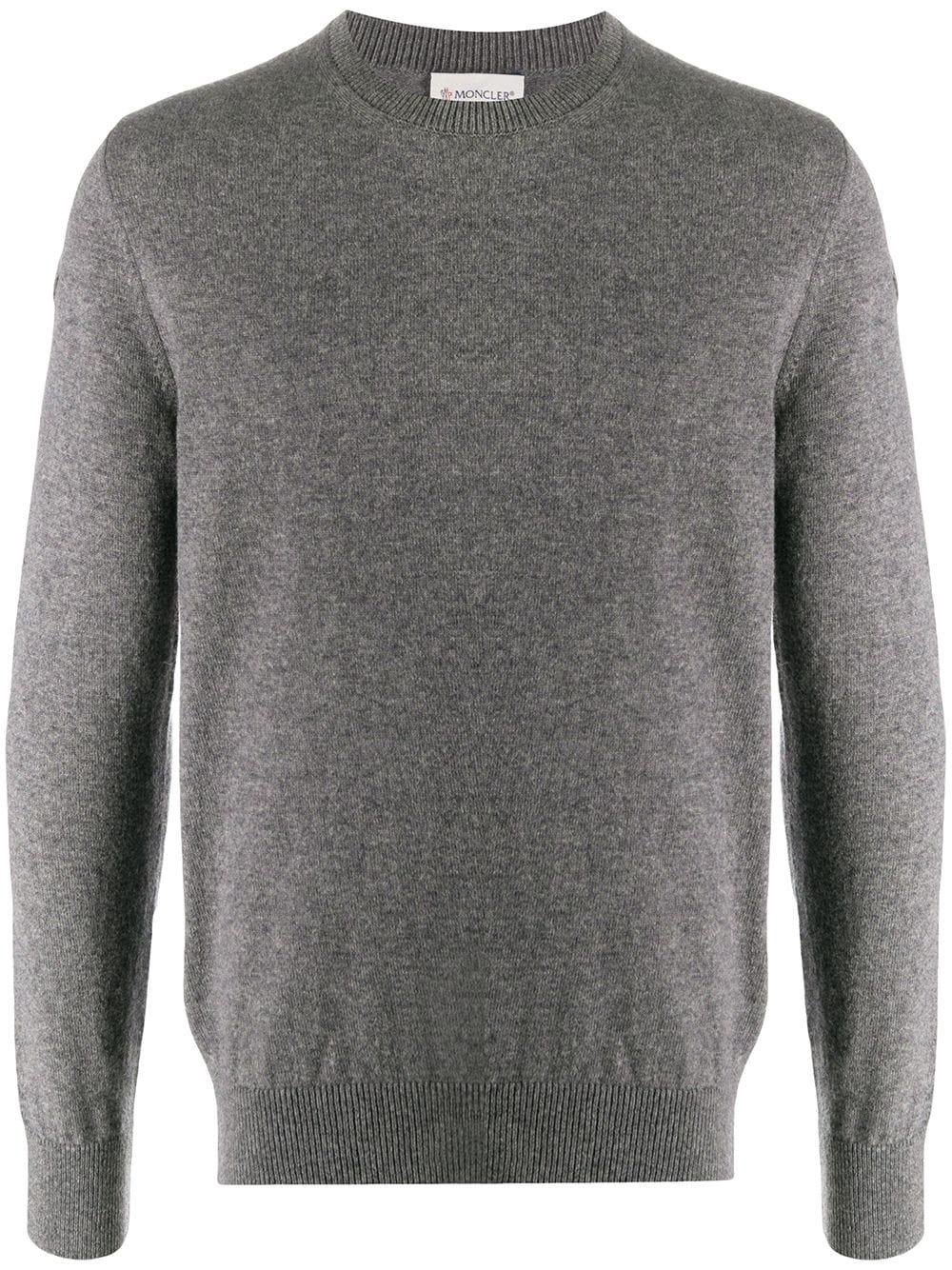 Moncler Wool Knitted Jumper in Grey (Gray) for Men - Lyst
