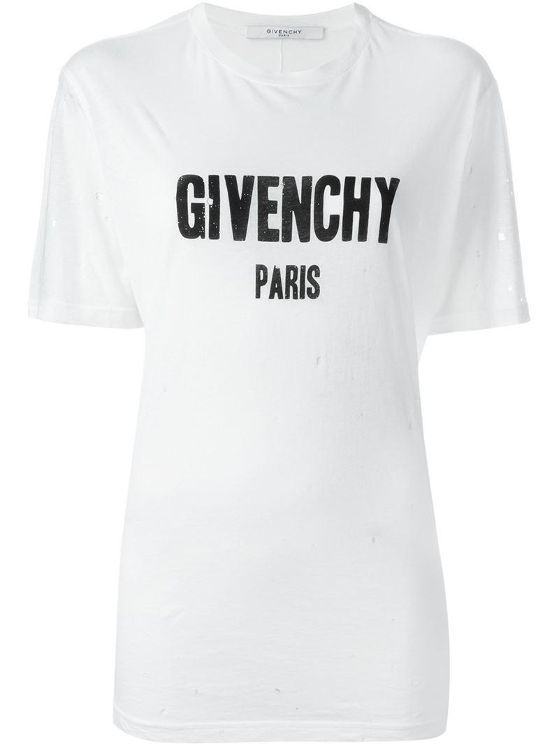 givenchy distressed logo tee