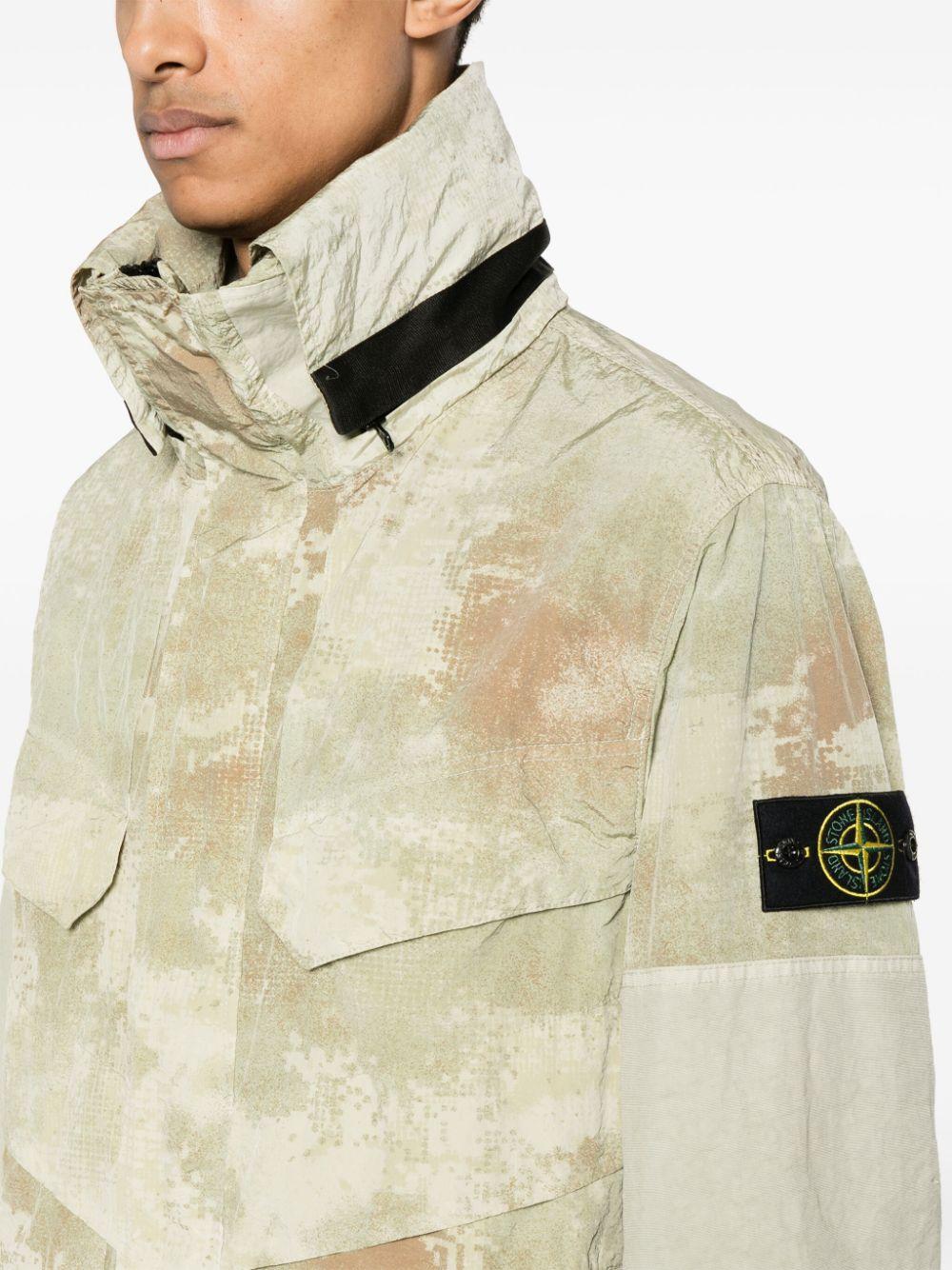 Stone Island メンズ ナチュラル コンパスバッジ フーデッドジャケット 