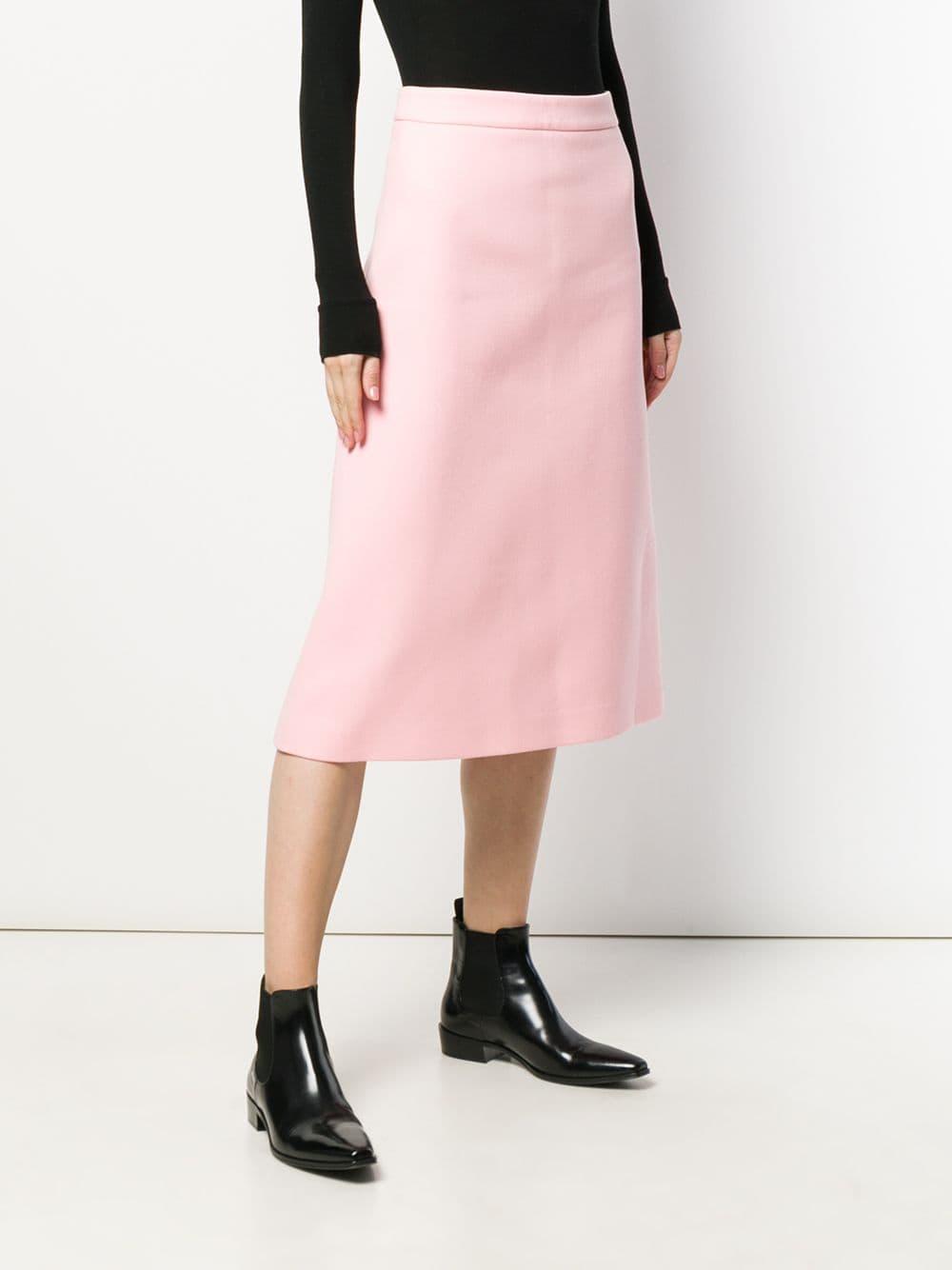 Prada Midi A-line Skirt in Pink | Lyst