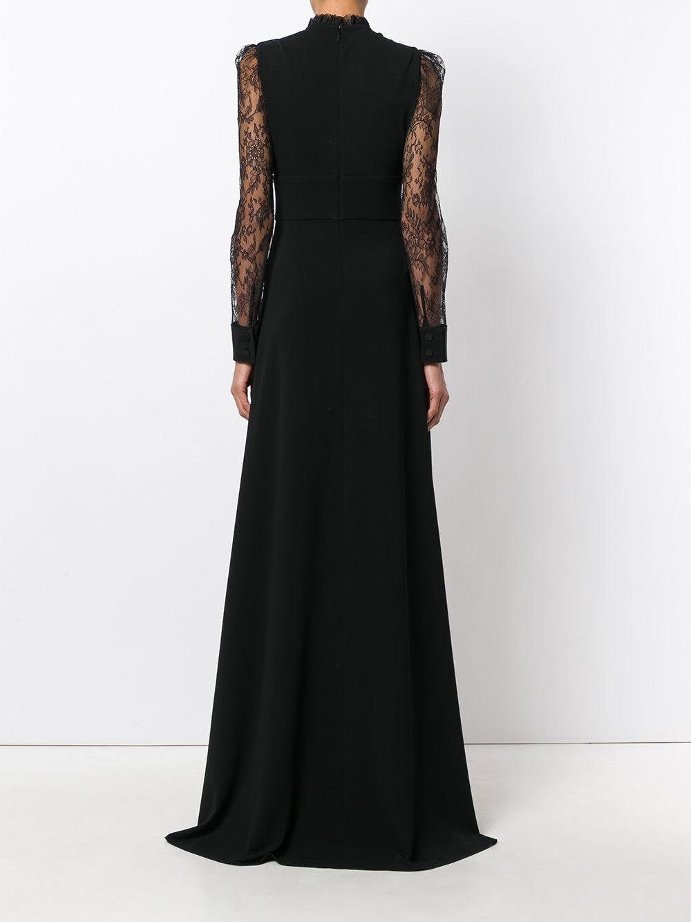Gucci Silk Crystal Bow Dress in Black - Lyst
