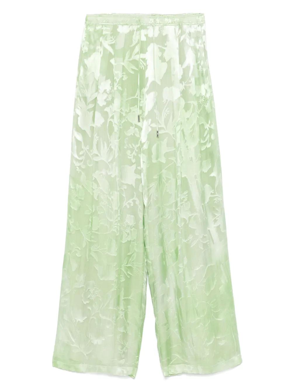 パンツ ERMANNO SCERVINO Dark green polyester pant パンツ ERMANNO SCERVINO Dark green polyester pant Green