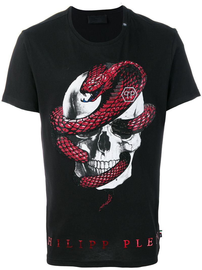 Philipp Plein Cotton Strass Snake T-shirt in Black for Men | Lyst