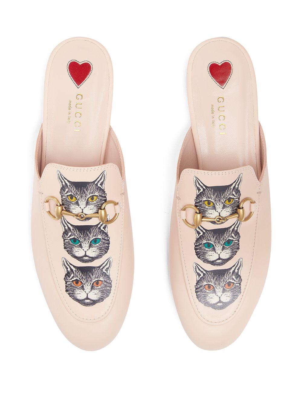 Gucci Princetown Leather Slipper With Mystic Cat | Lyst