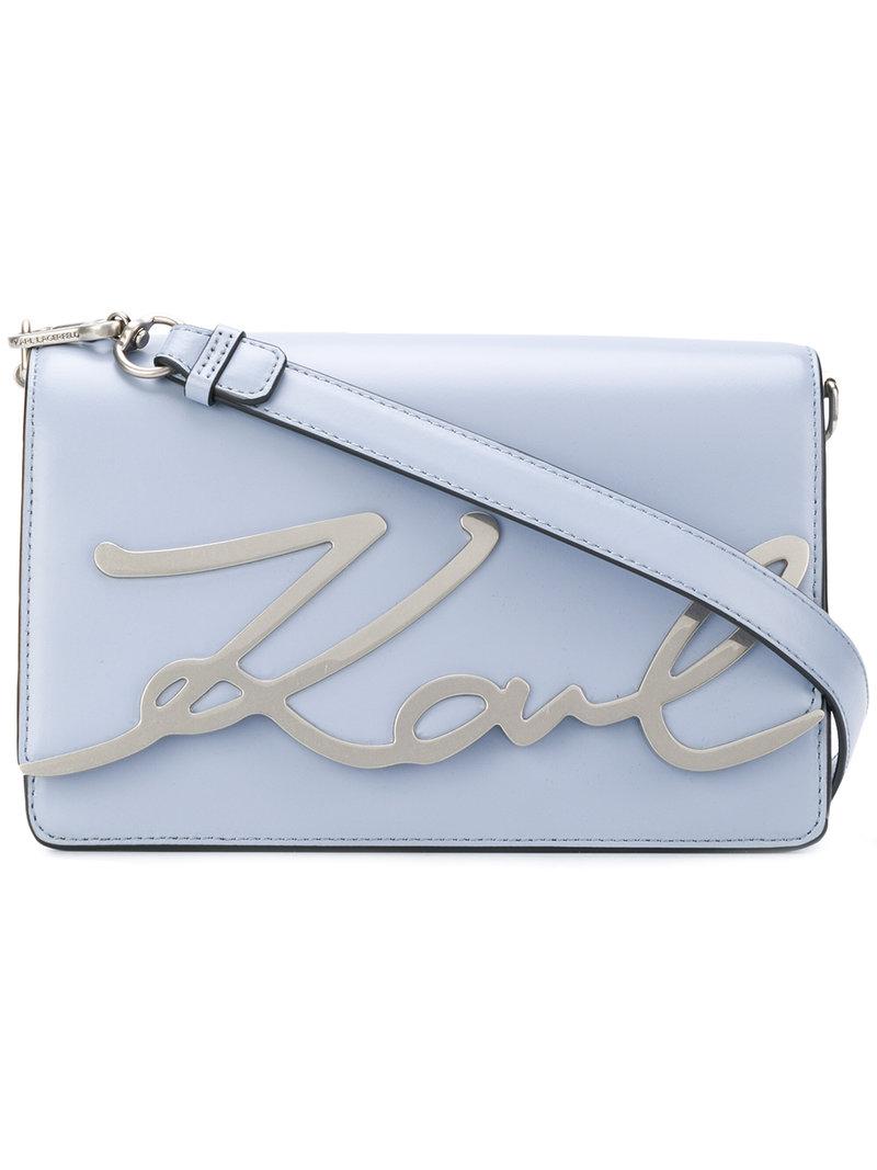 Lyst Karl Lagerfeld K Signature Shoulder Bag In Blue Karl Lagerfeld