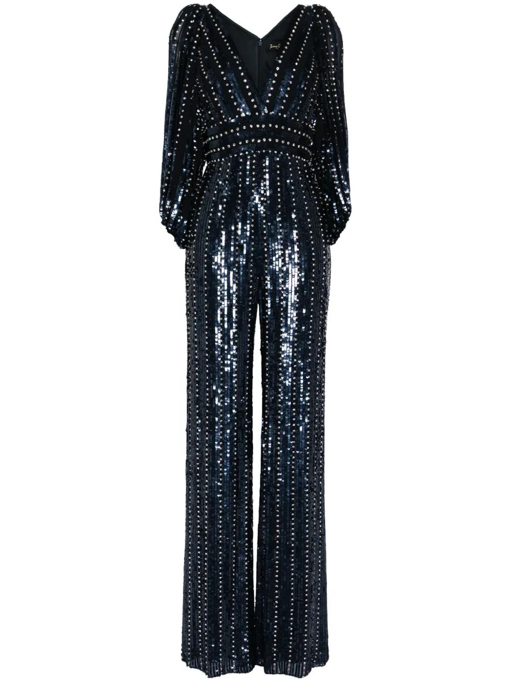Jenny Packham Boogie Sequin-Embellished Jumpsuit in Blue Lyst