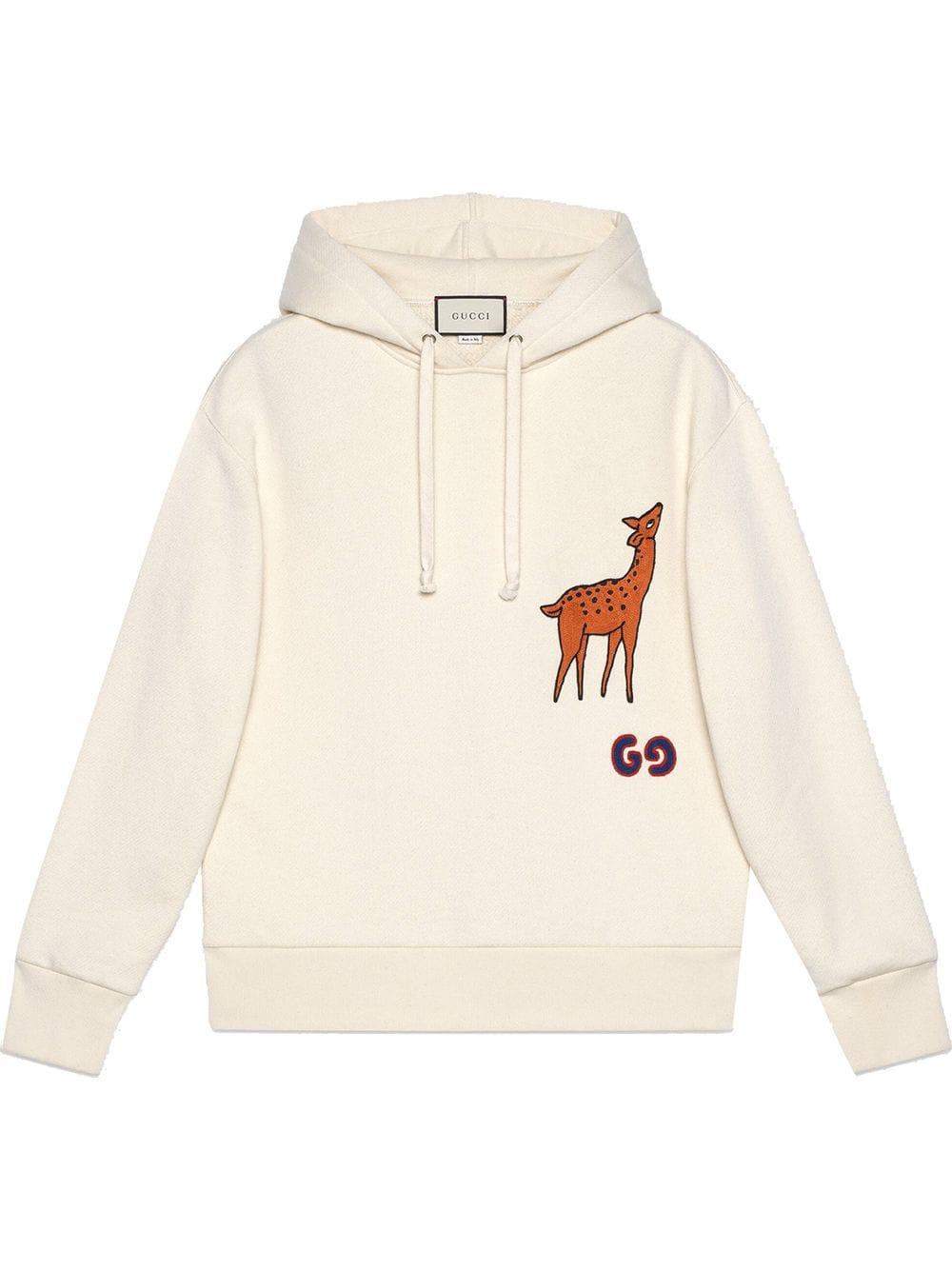 Gucci Cotton Patch Detail Hoodie in White for Men - Lyst