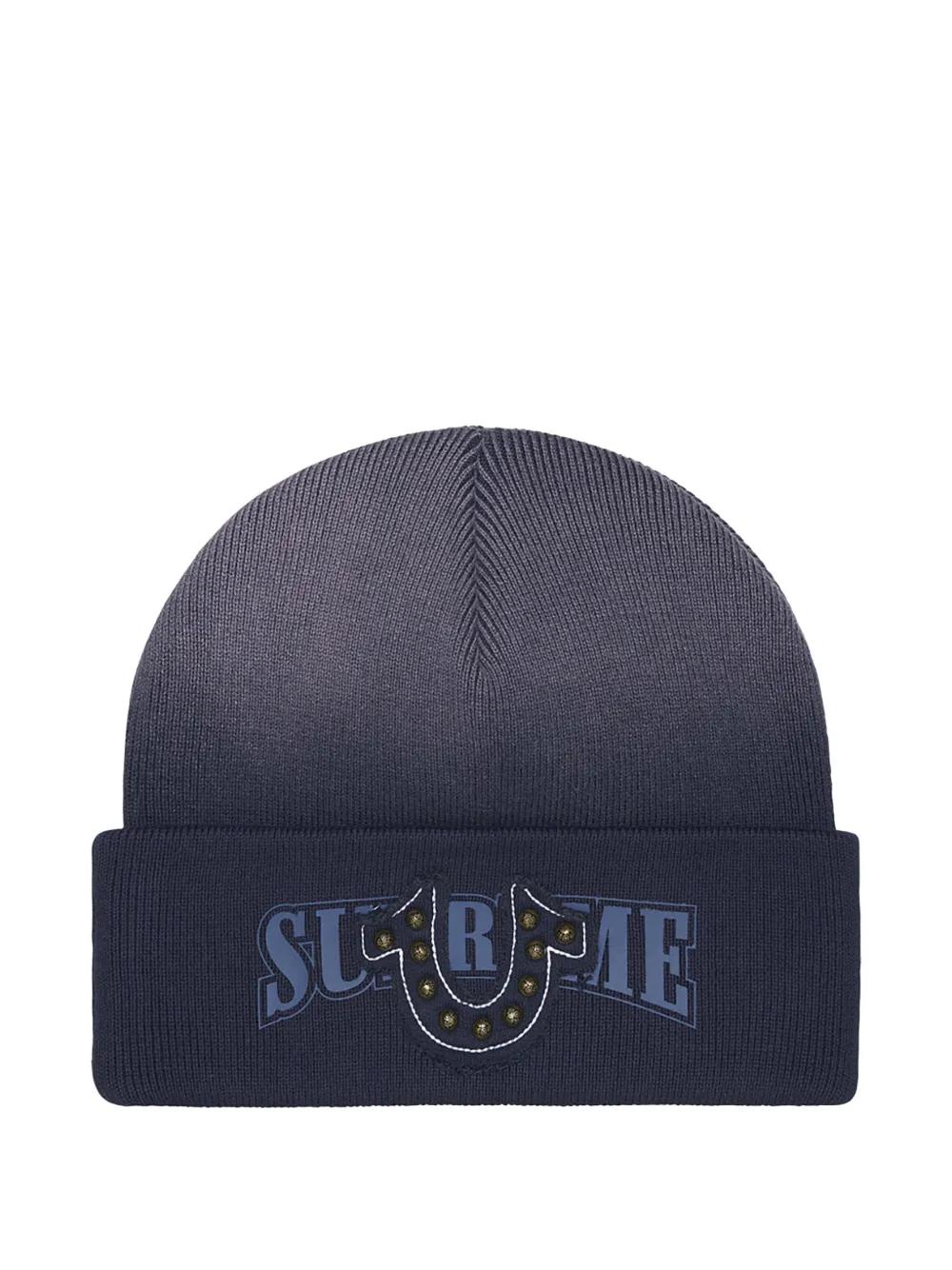 Supreme X True Religion Logo-Patch Beanie Hat in Blue for Men | Lyst