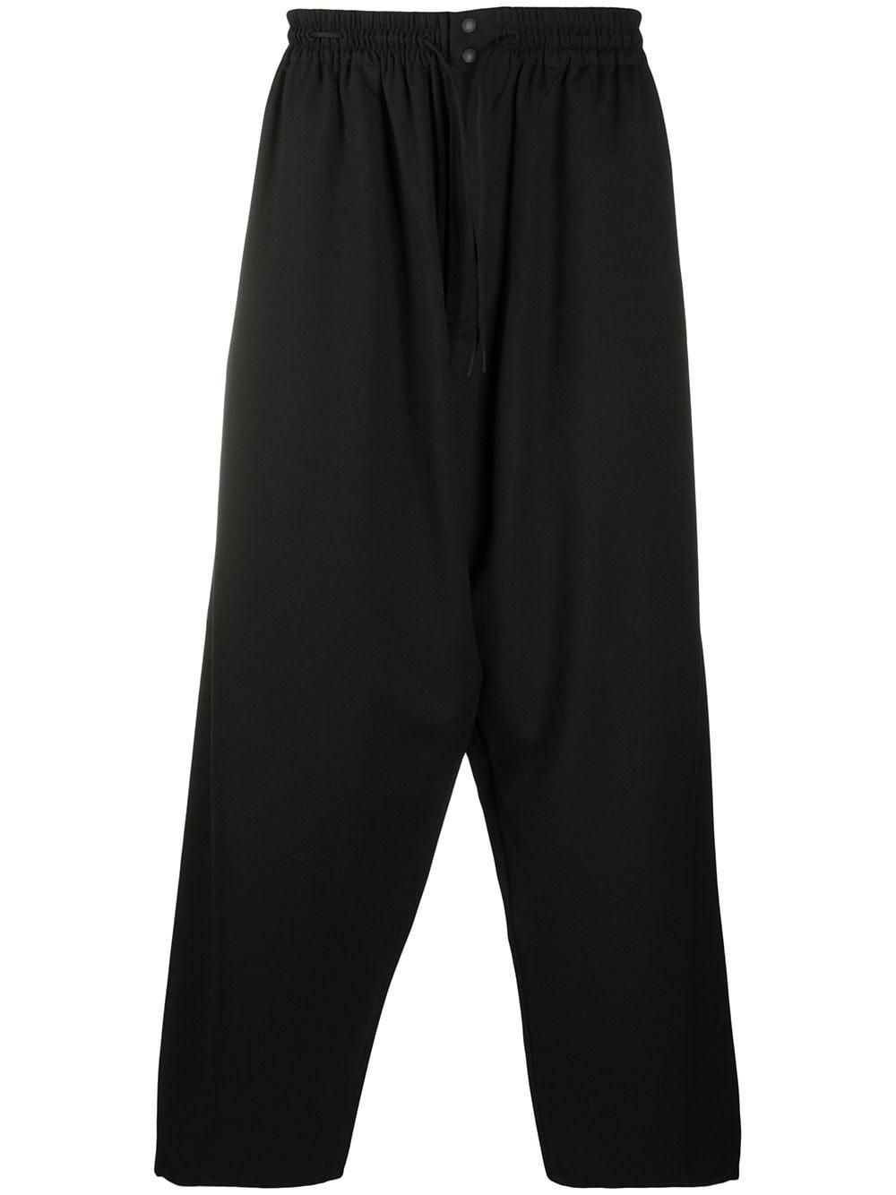 Y-3 Wool Drawstring Zoot Trousers in Black for Men - Lyst