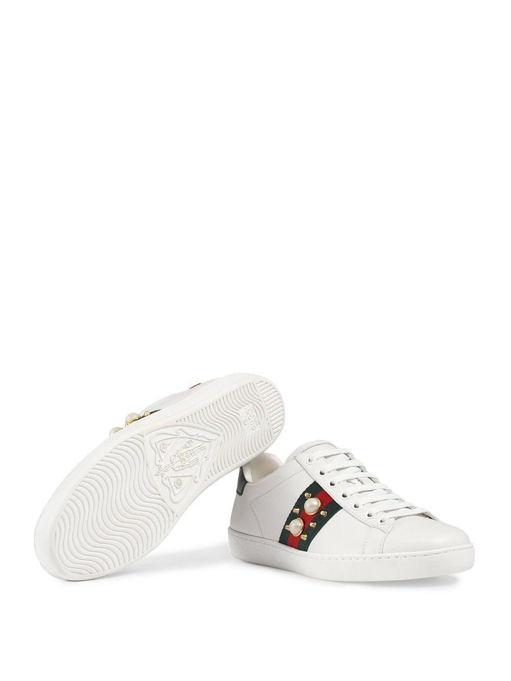 gucci ace pearl sneakers