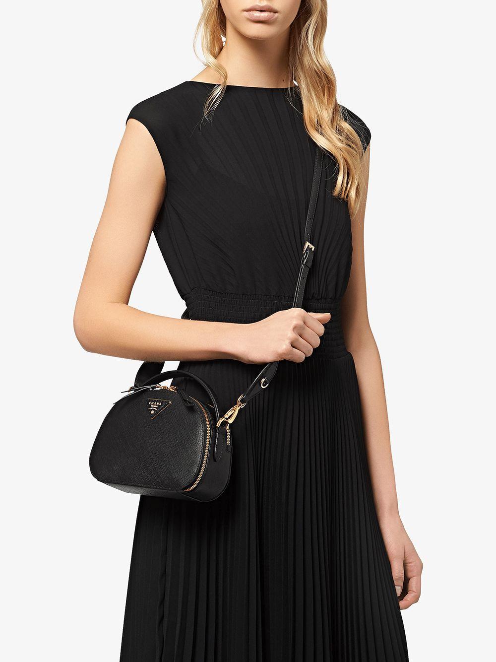 Prada Odette Leather Cross-body Bag in Black | Lyst