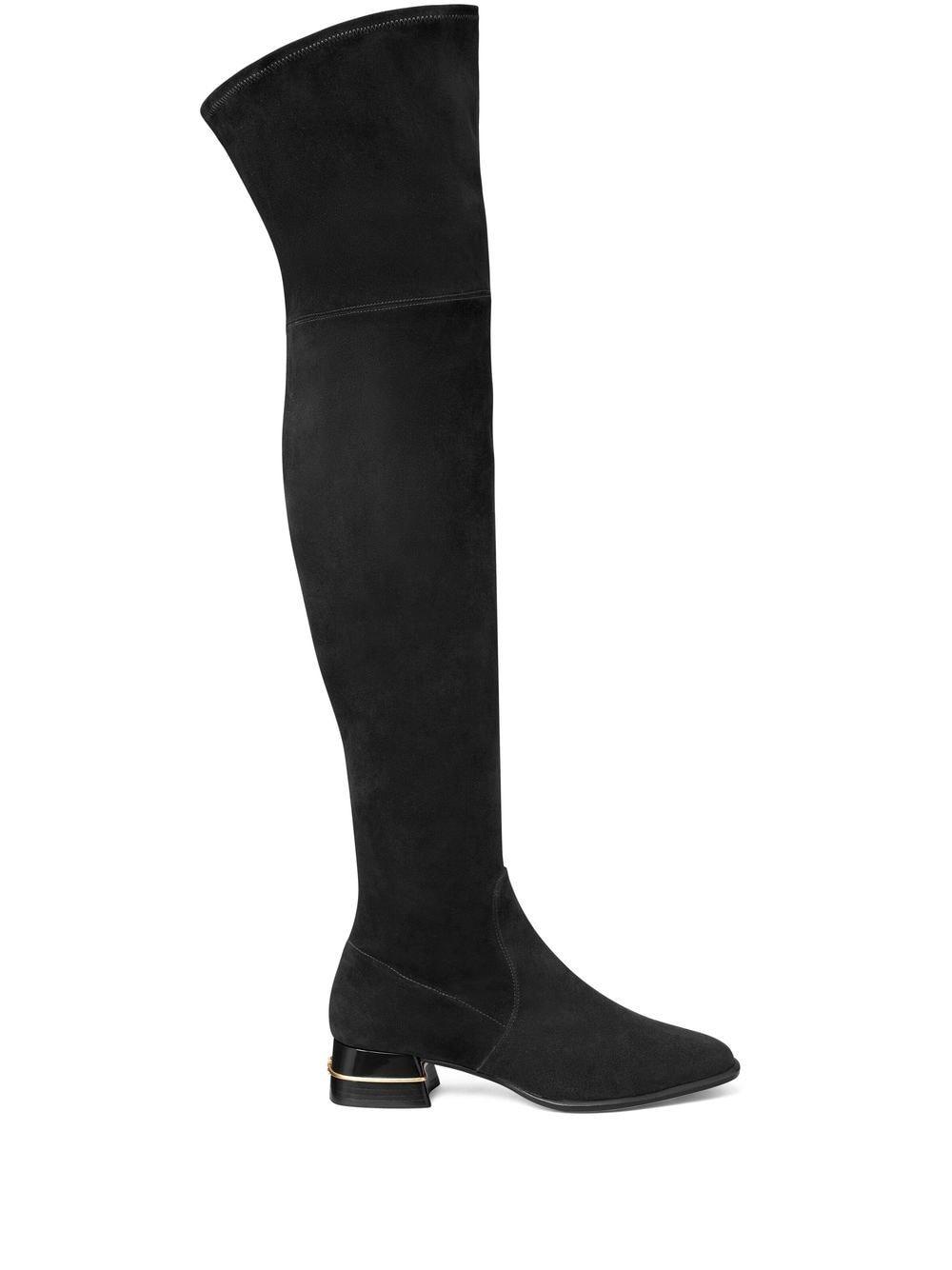 Tory Burch Kneehigh Suede Boots in Black Lyst