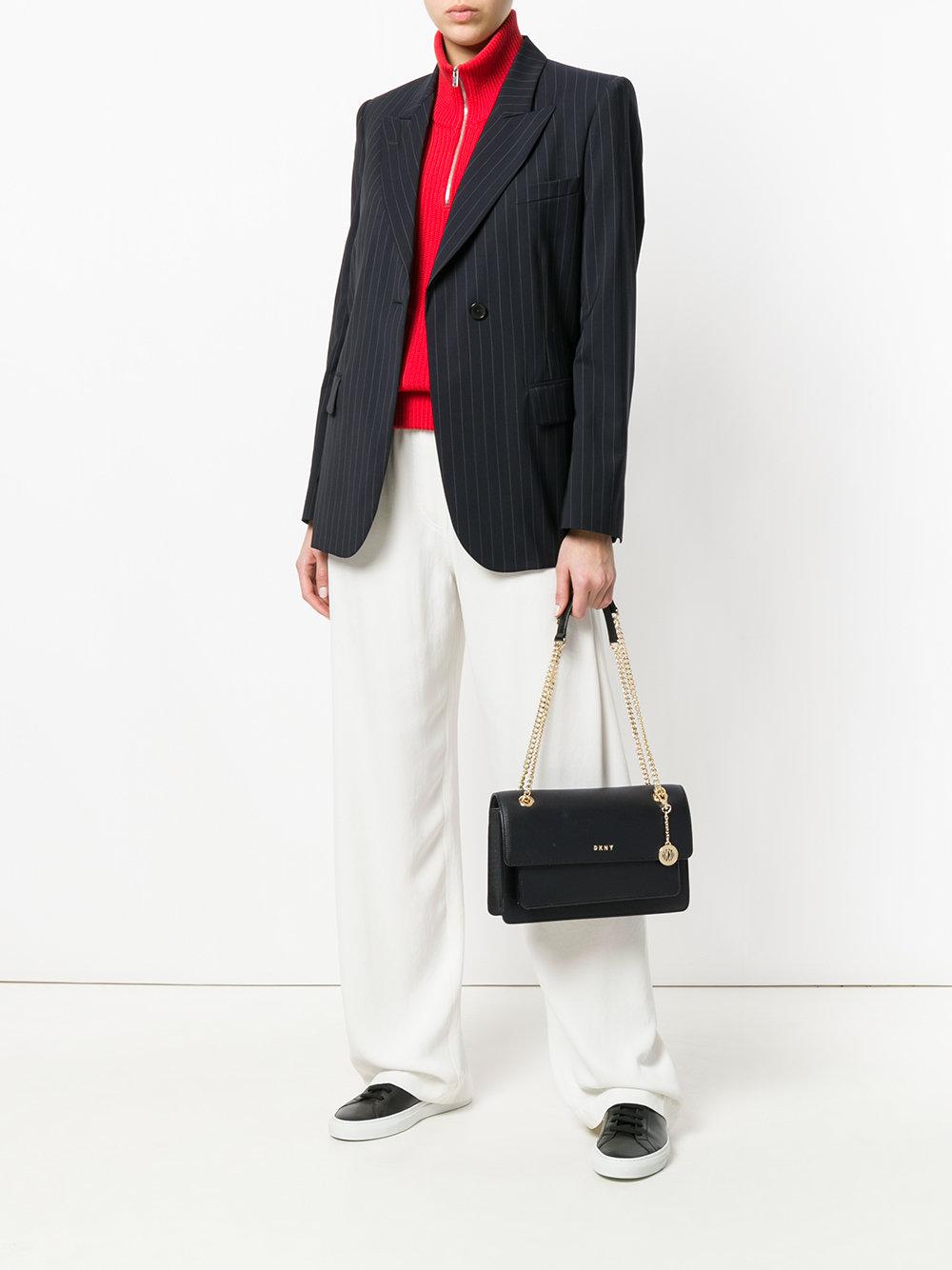 dkny flap over shoulder bolsa