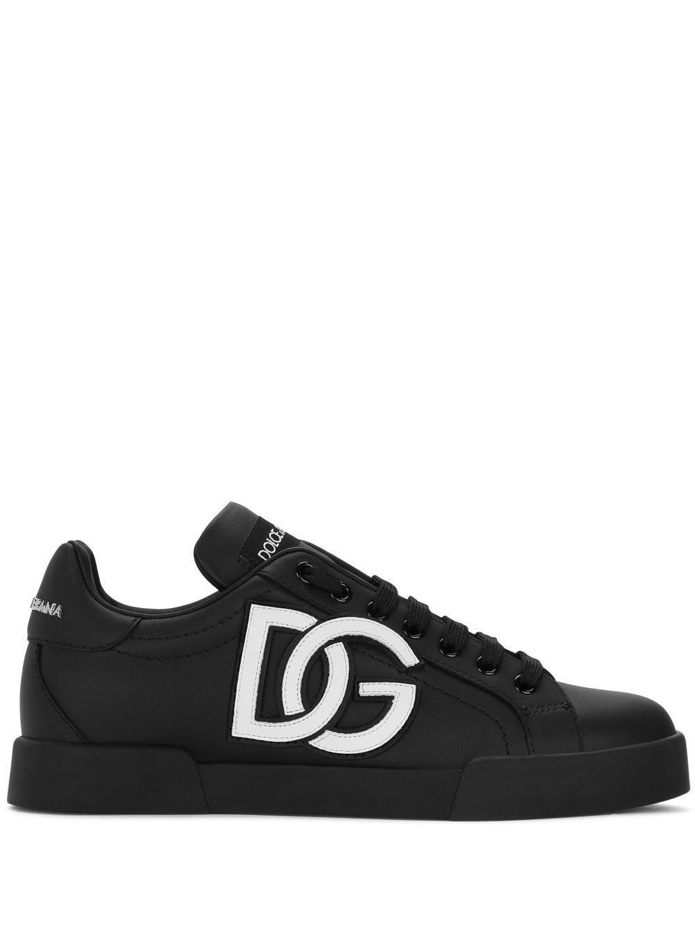 Dolce & Gabbana Portofino Sneakers Met Logoprint in het Wit Dames Schoenen voor voor Platte schoenen voor Loafers en mocassins 