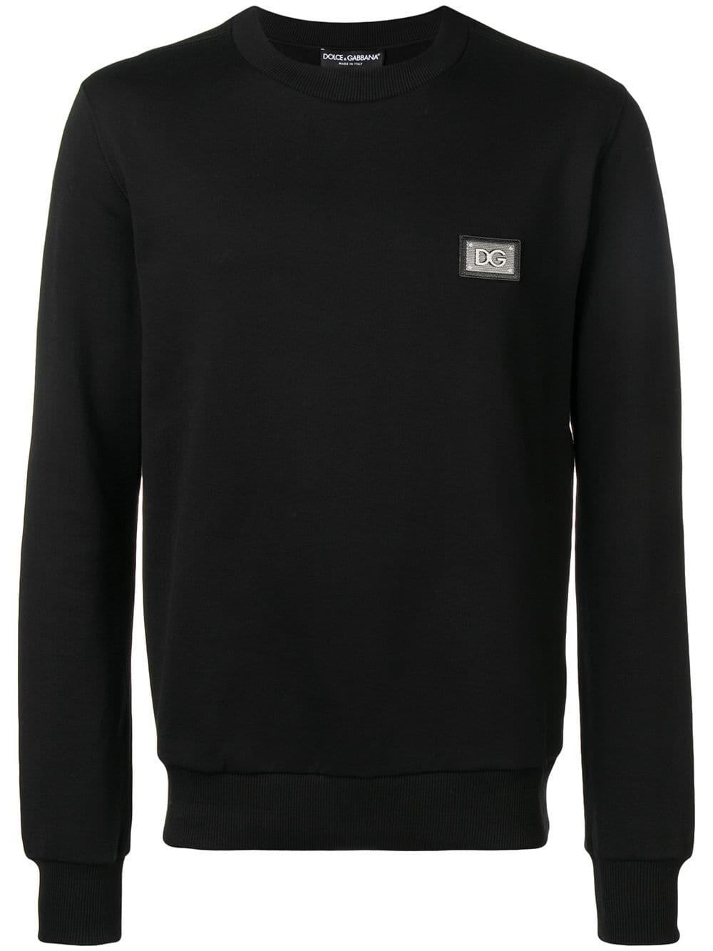 Dolce & Gabbana Cotton Logo Plaque Jumper in Black for Men - Save 13% ...