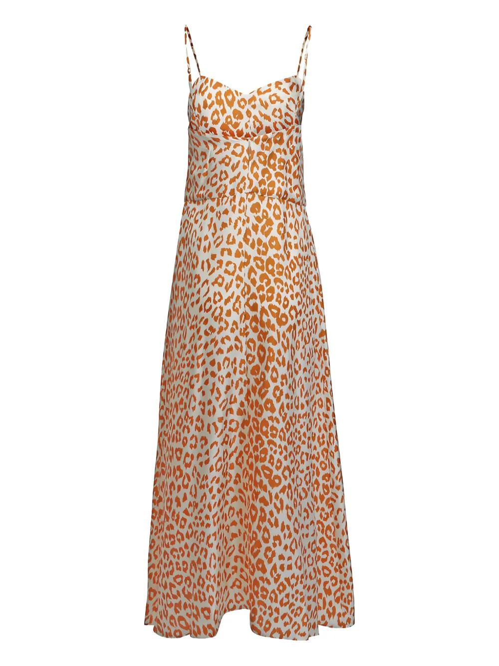 La Prestic Ouiston Animal-Print Strap Dress in Natural | Lyst
