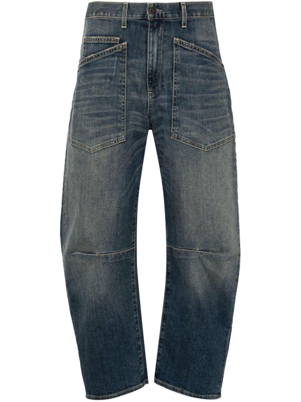 Nili Lotan Shon High-Rise Tapered Jeans in Blue | Lyst