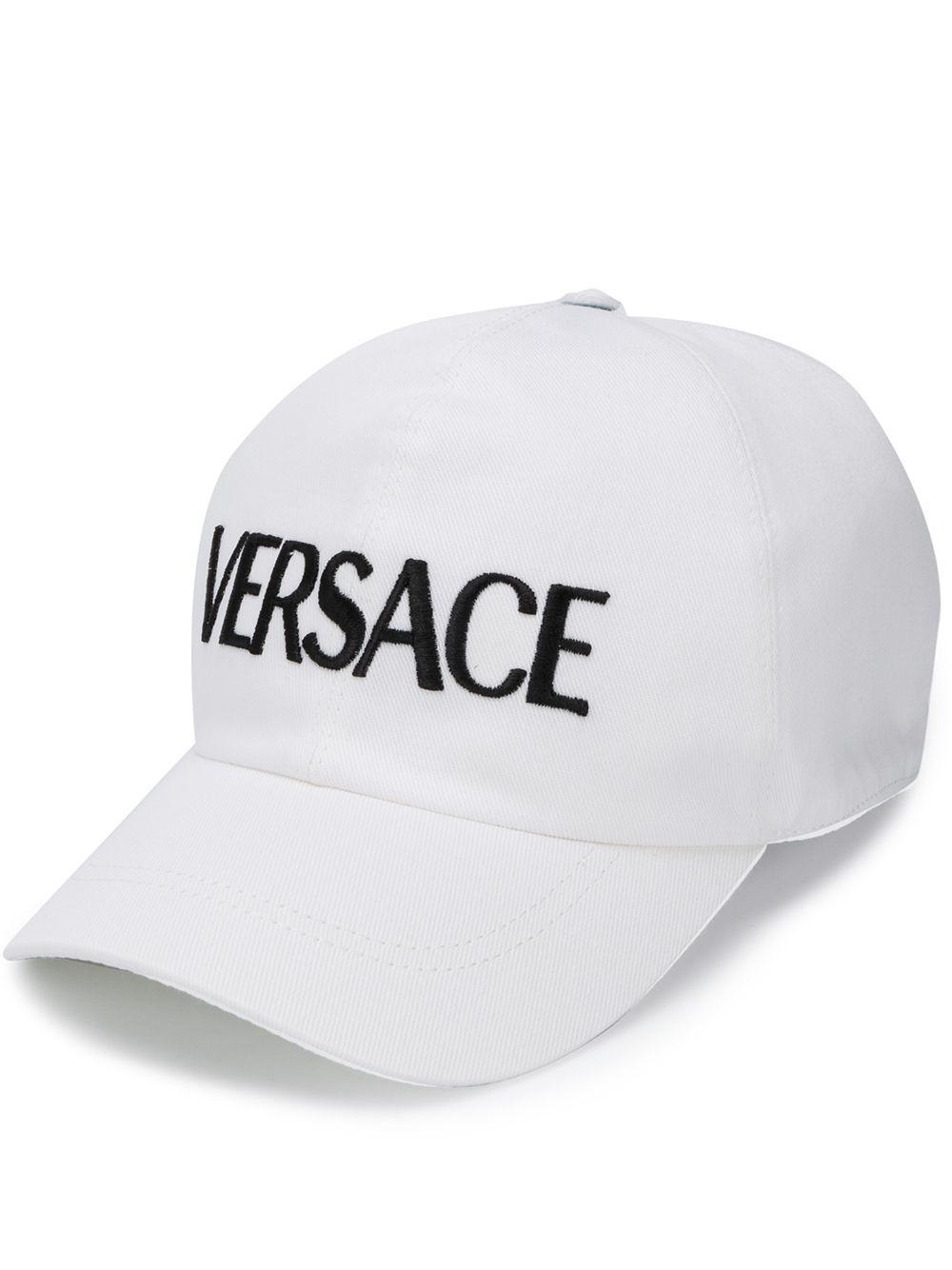 Versace Cotton Logo-embroidered Baseball Cap in White for Men - Lyst