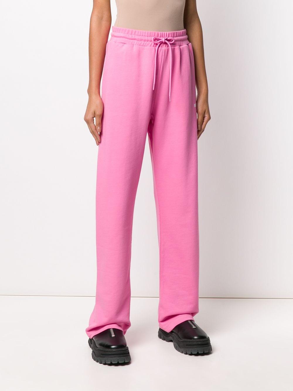MSGM Cotton Straight-leg Track Pants in Pink - Lyst