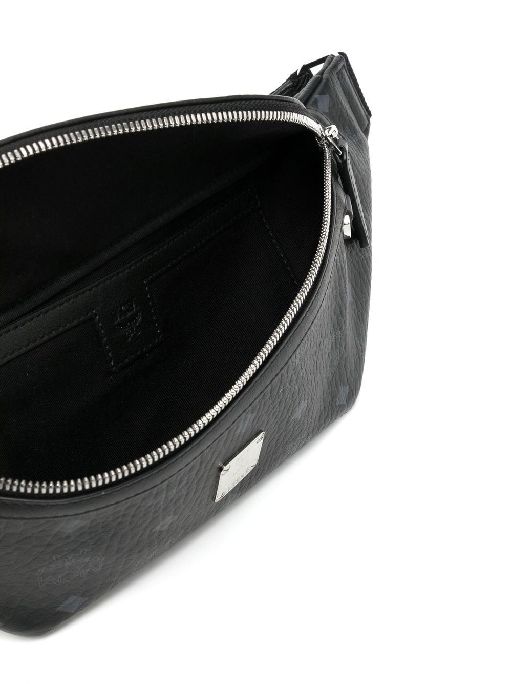 MCM Fursten Belt Bag Visetos Med Black in Coated Canvas with Silver-tone -  US