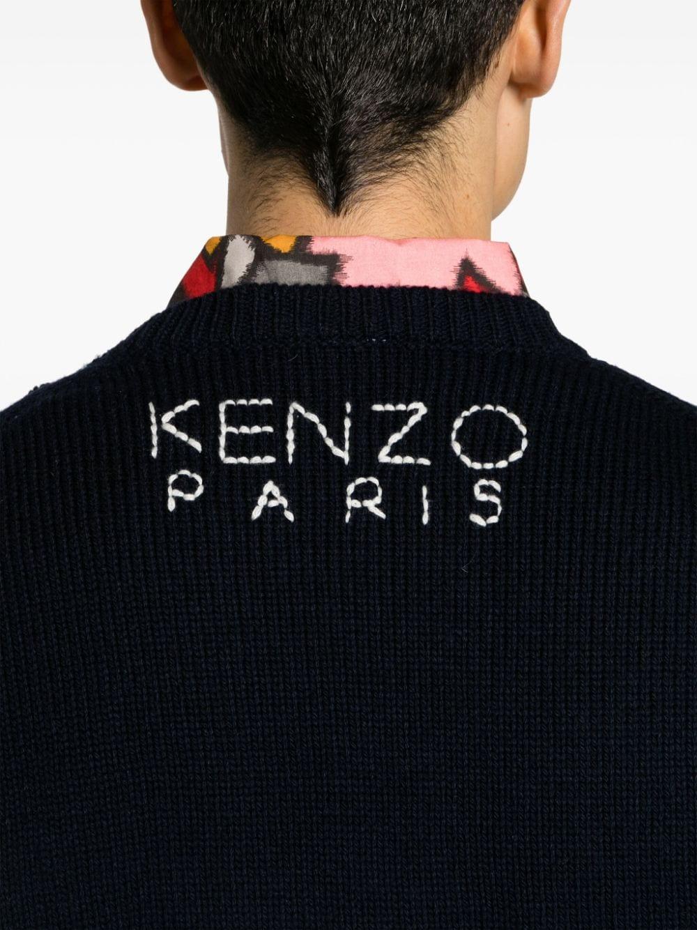 Kenzo Sashiko Stitch Embroidered Sweatshirt - Blue