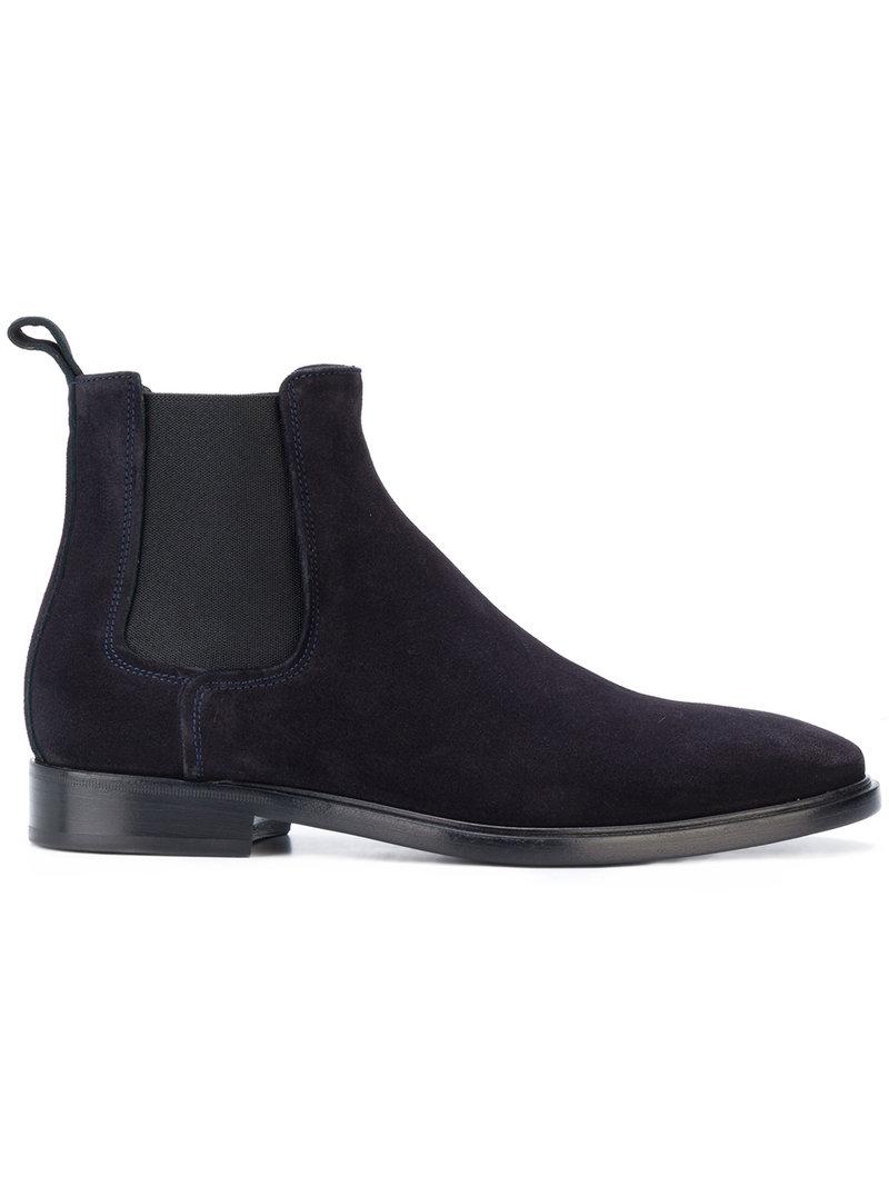 Lanvin Leather Casual Chelsea Boots in Blue for Men - Lyst