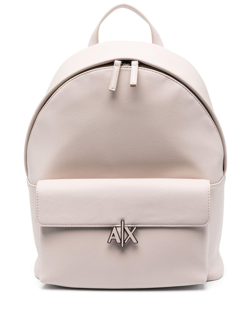 Armani Exchange Logo-plaque Detail Backpack in Natural | Lyst