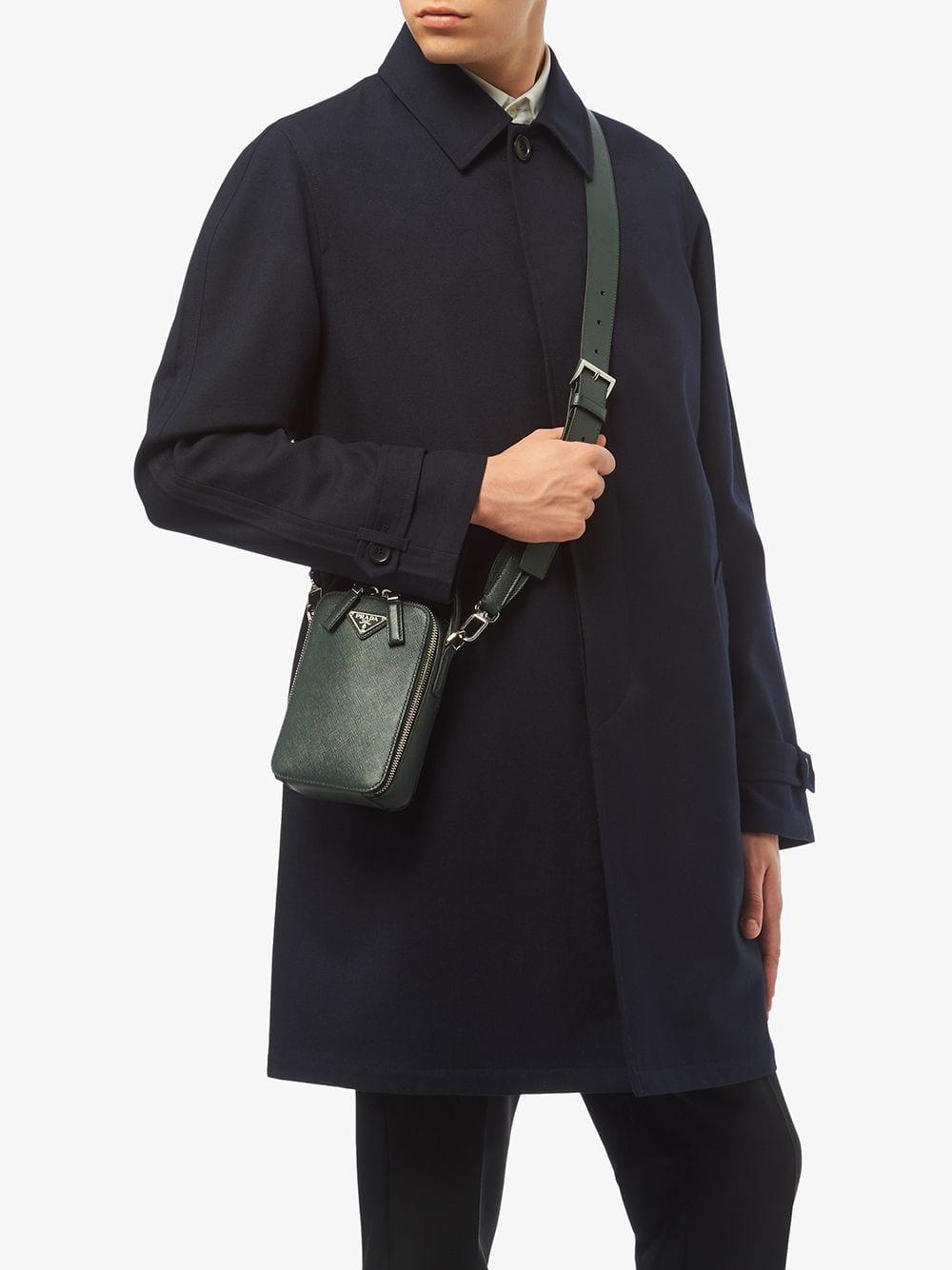 Prada Brique Saffiano Leather Bag in Natural for Men
