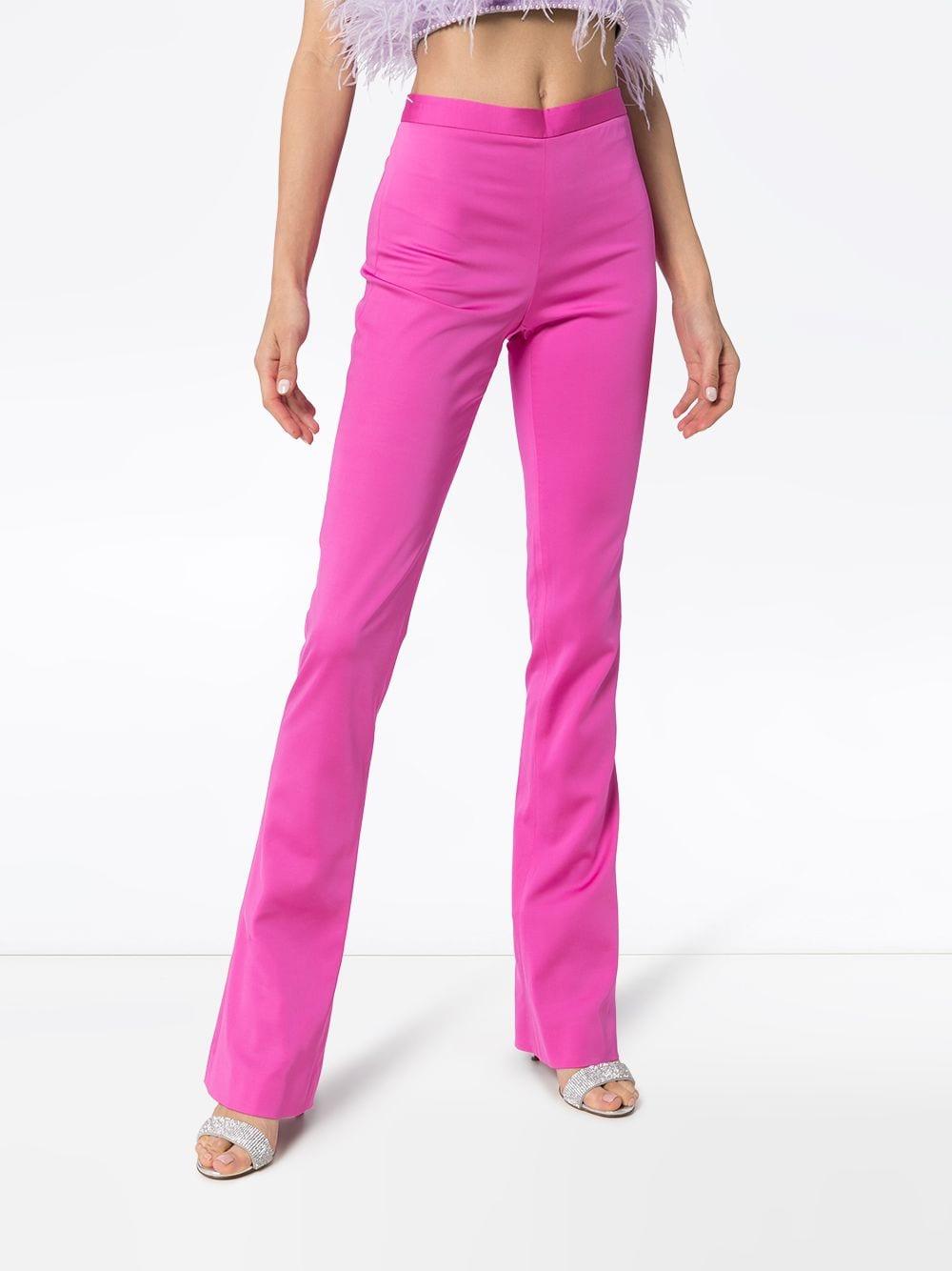 Versace Wool High-waisted Flared Trousers in Pink - Save 15% - Lyst