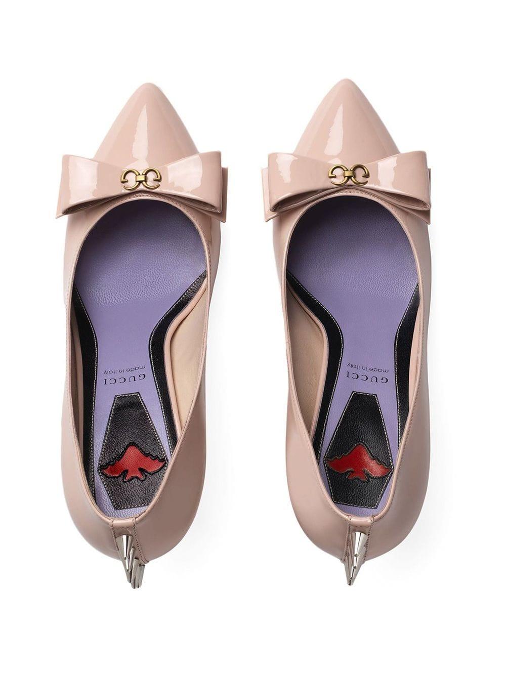 gucci leather pump with bow