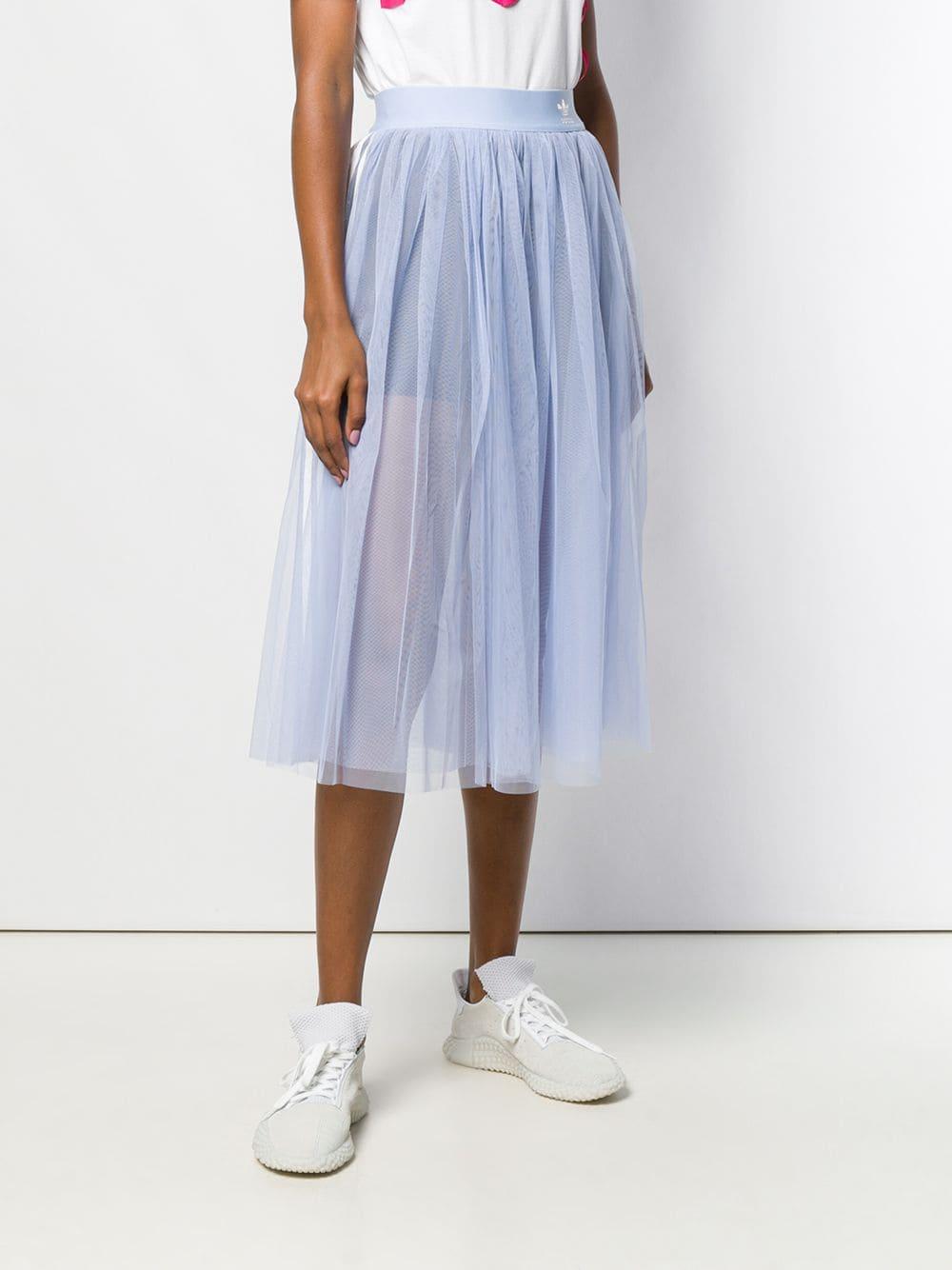 adidas Tulle Midi Skirt in Blue | Lyst Australia