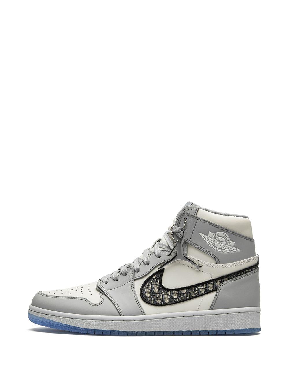Nike Leather X Dior Air 1 High Sneakers in White for Men | Lyst