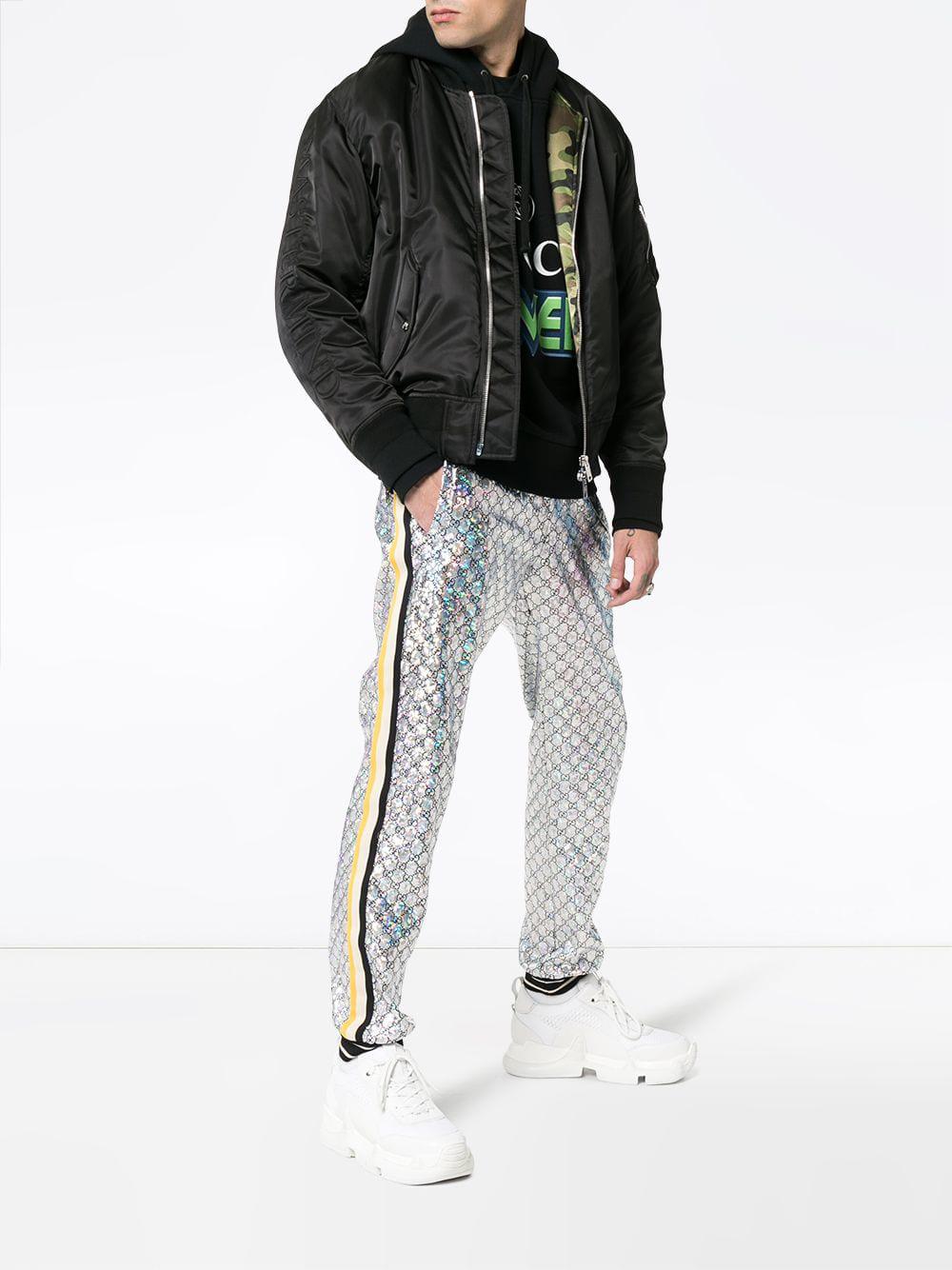 laminated sparkling gg jersey jacket