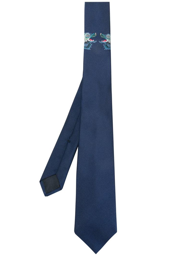Gucci Silk Wolf Heads Underknot Tie in 