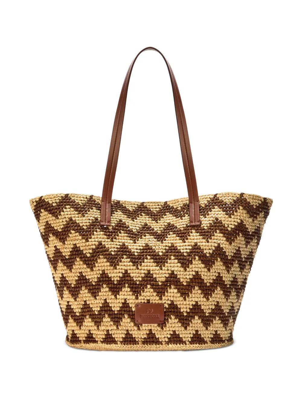 Missoni Zig-Zag Straw Tote Bag in Natural | Lyst