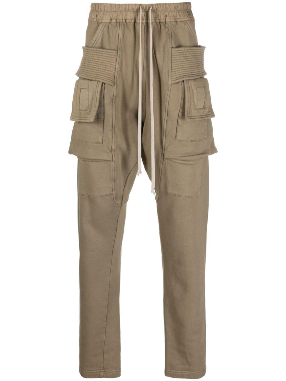 Rick Owens DRKSHDW Creatch Cotton Jersey Cargo Pants in Natural