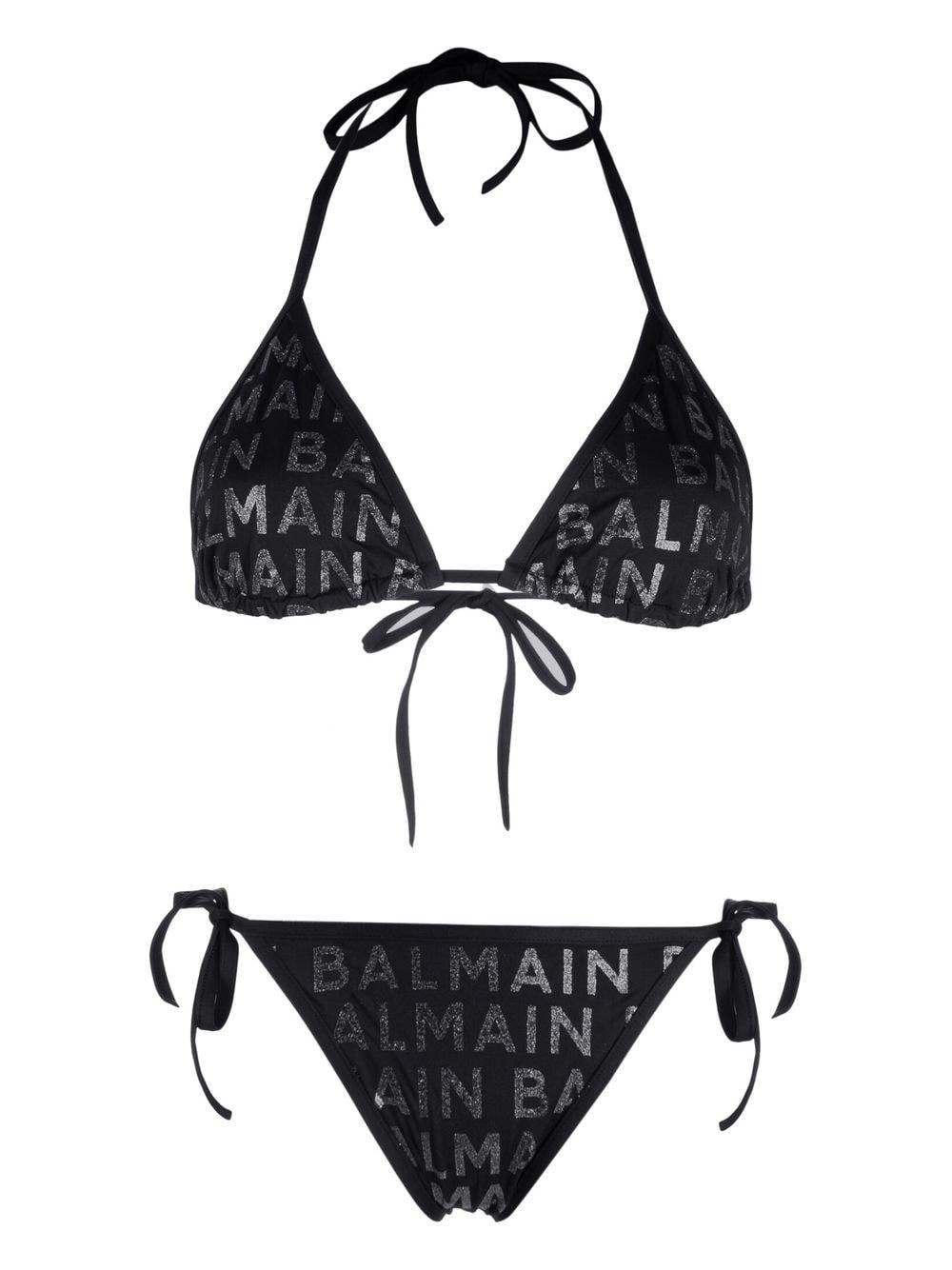 Bikini con logo estampado de Balmain de color Negro | Lyst