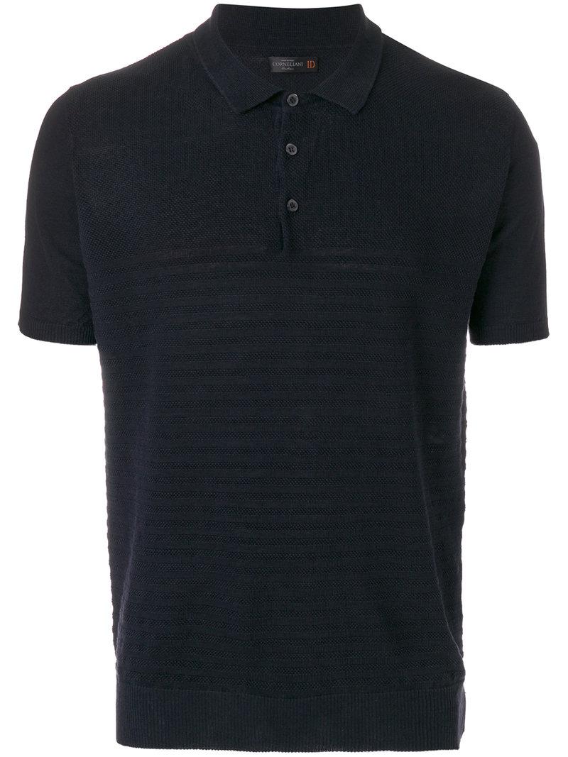 Corneliani Linen Polo Shirt in Blue for Men - Lyst