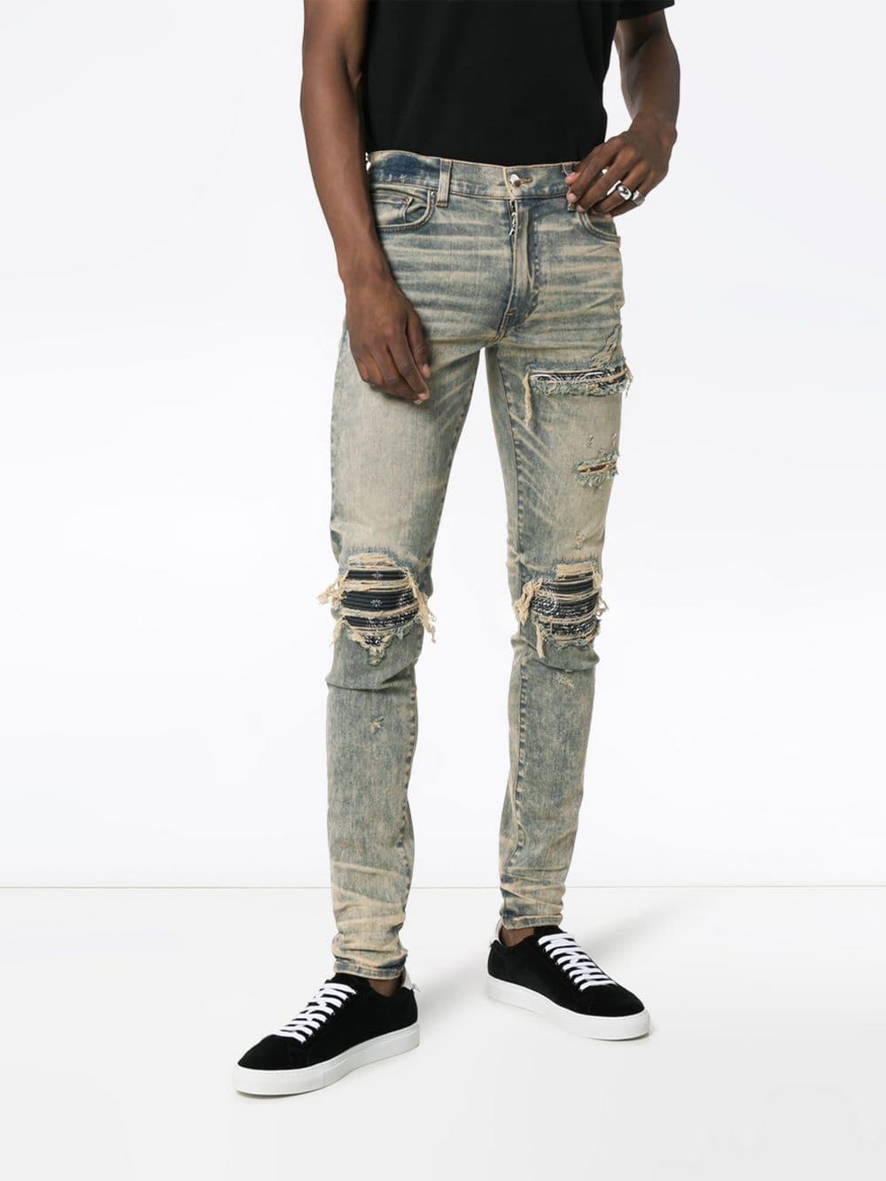 Amiri Denim Distressed Slimfit Jeans in Blue for Men Lyst