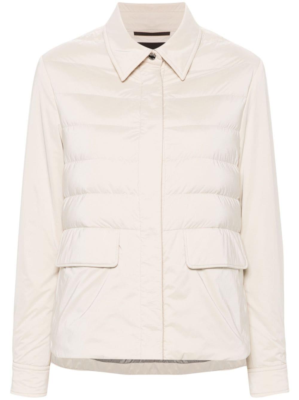 Moorer zip-up padded down jacket - Neutrals